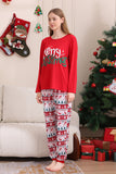 Conjunto de pijama familiar navideño rojo a juego