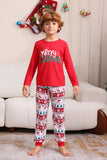 Conjunto de pijama familiar navideño rojo a juego