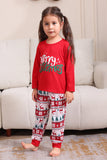 Conjunto de pijama familiar navideño rojo a juego