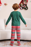 Conjunto de pijama familiar navideño verde oscuro a juego