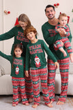 Conjunto de pijama familiar navideño verde oscuro a juego