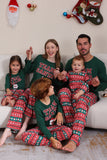 Conjunto de pijama familiar navideño verde oscuro a juego