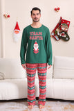 Conjunto de pijama familiar navideño verde oscuro a juego