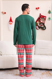 Conjunto de pijama familiar navideño verde oscuro a juego