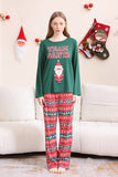 Conjunto de pijama familiar navideño verde oscuro a juego