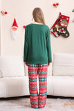 Conjunto de pijama familiar navideño verde oscuro a juego