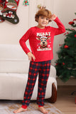 Conjunto de pijama a juego familiar de Navidad a cuadros rojos