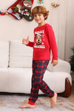 Conjunto de pijama a juego familiar de Navidad a cuadros rojos