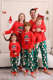 Estampado Rojo Navidad Familia Conjunto de Pijama a Juego