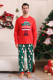 Estampado Rojo Navidad Familia Conjunto de Pijama a Juego