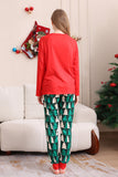 Estampado Rojo Navidad Familia Conjunto de Pijama a Juego