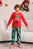 Estampado Rojo Navidad Familia Conjunto de Pijama a Juego