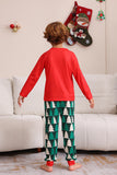 Estampado Rojo Navidad Familia Conjunto de Pijama a Juego