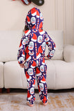 Conjunto de pijama azul oscuro Conjunto de pijama familiar con estampado de sombrero rojo