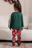 Conjunto de pijama familiar Feliz Navidad verde oscuro