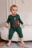 Conjunto de pijama familiar Feliz Navidad verde oscuro