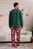 Conjunto de pijama familiar Feliz Navidad verde oscuro