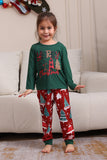 Conjunto de pijama familiar Feliz Navidad verde oscuro