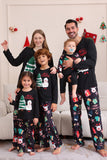 Conjunto de pijama familiar negro Feliz Navidad