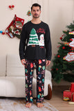 Conjunto de pijama familiar negro Feliz Navidad