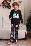 Conjunto de pijama familiar negro Feliz Navidad