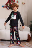 Conjunto de pijama familiar negro Feliz Navidad