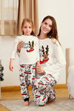 Conjunto de pijama familiar navideño con estampado de ciervo blanco