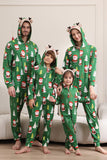 Pijama verde de Navidad para la familia Navidad a juego para mujeres hombres con capucha de una pieza pijamas de vacaciones