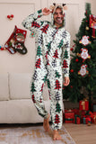 Familia Navidad Pijama Ropa para padres e hijos Lindo árbol de Navidad Mono con capucha Navidad Conjunto familiar