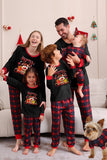 Negro Rojo Pijama Familiar A Juego Niños Adultos Tops De Bebé Y Pantalones A Cuadros Conjunto de Pijama de Navidad