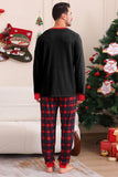 Negro Rojo Pijama Familiar A Juego Niños Adultos Tops De Bebé Y Pantalones A Cuadros Conjunto de Pijama de Navidad