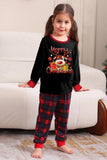 Negro Rojo Pijama Familiar A Juego Niños Adultos Tops De Bebé Y Pantalones A Cuadros Conjunto de Pijama de Navidad