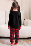 Negro Rojo Pijama Familiar A Juego Niños Adultos Tops De Bebé Y Pantalones A Cuadros Conjunto de Pijama de Navidad