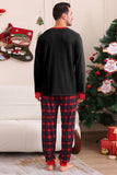 Negro Rojo Pijama Familiar A Juego Niños Adultos Tops De Bebé Y Pantalones A Cuadros Conjunto de Pijama de Navidad