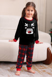 Negro Rojo Pijama Familiar A Juego Niños Adultos Tops De Bebé Y Pantalones A Cuadros Conjunto de Pijama de Navidad