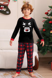 Negro Rojo Pijama Familiar A Juego Niños Adultos Tops De Bebé Y Pantalones A Cuadros Conjunto de Pijama de Navidad