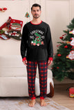 Negro Rojo Pijama Familiar A Juego Niños Adultos Tops De Bebé Y Pantalones A Cuadros Conjunto de Pijama de Navidad