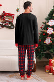 Negro Rojo Pijama Familiar A Juego Niños Adultos Tops De Bebé Y Pantalones A Cuadros Conjunto de Pijama de Navidad