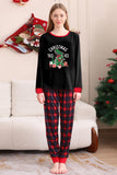 Negro Rojo Pijama Familiar A Juego Niños Adultos Tops De Bebé Y Pantalones A Cuadros Conjunto de Pijama de Navidad