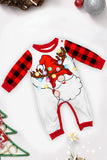 Conjunto de pijamas de Navidad con pantalones a cuadros de manga larga en negro y rojo
