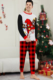 Conjunto de pijamas de Navidad con pantalones a cuadros de manga larga en negro y rojo