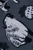 Pijamas familiares de manga corta con estampado animal gris oscuro