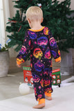 Pijamas de Halloween Familiares de Manga Larga Estampados en Negro