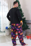 Pijamas de Halloween Familiares de Manga Larga Estampados en Negro