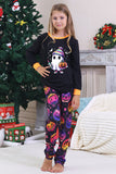 Pijamas de Halloween Familiares de Manga Larga Estampados en Negro