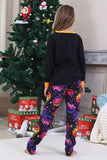 Pijamas de Halloween Familiares de Manga Larga Estampados en Negro
