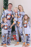 Pijamas de Halloween familiares de manga larga estampados grises