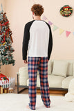 Pijamas de Navidad familiares con estampado de árbol en blanco y negro