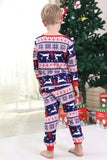 Pijamas de Navidad familiares con estampado rojo de invierno