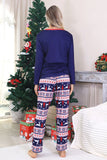 Pijamas de Navidad familiares con estampado rojo de invierno